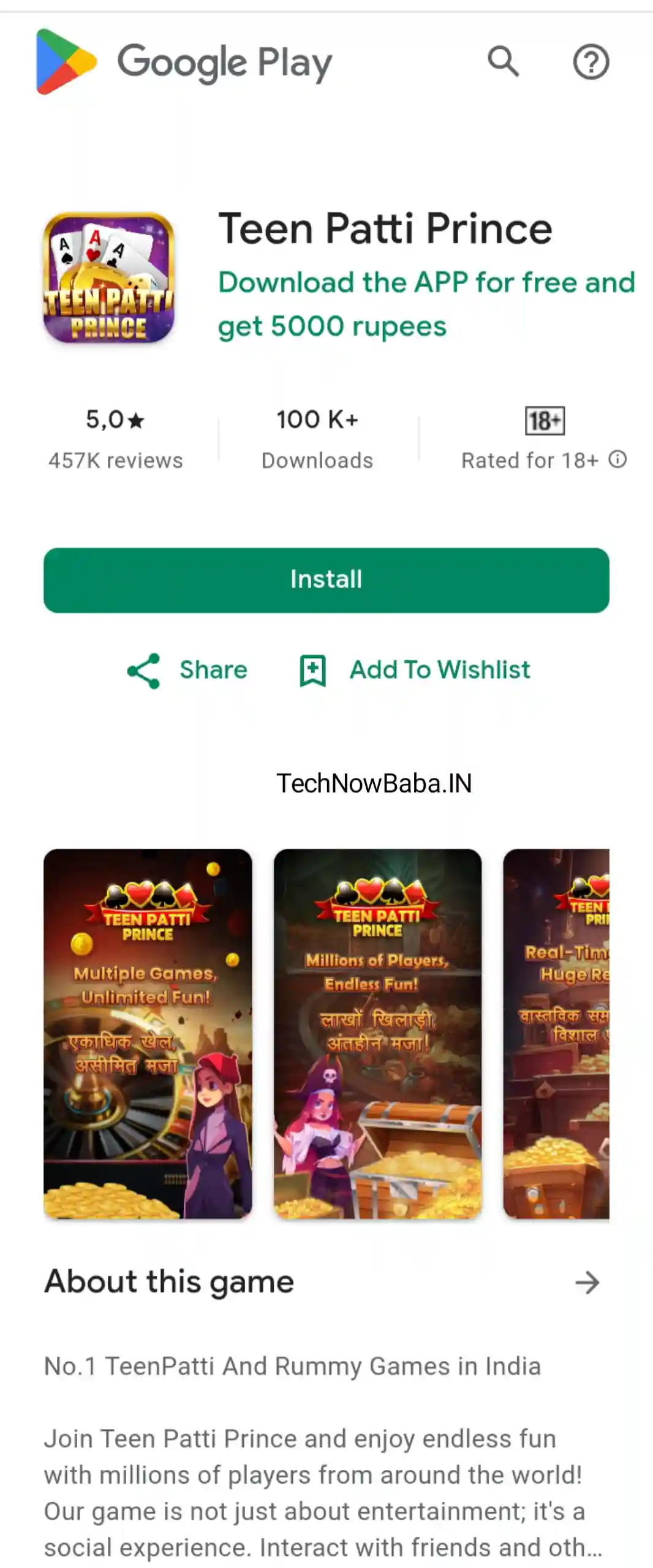 Teen Patti Prince App Download - Tech Now Baba All Rummy App